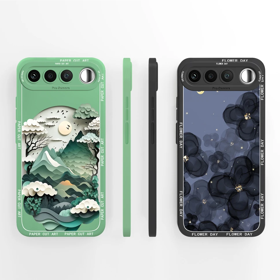Aesthetic Floral Liquid Silicone Camera Protective Case - Soft & Smooth Cover