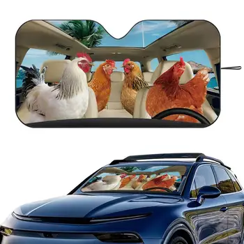 Chicken-Driving Windshield Sunshade 1