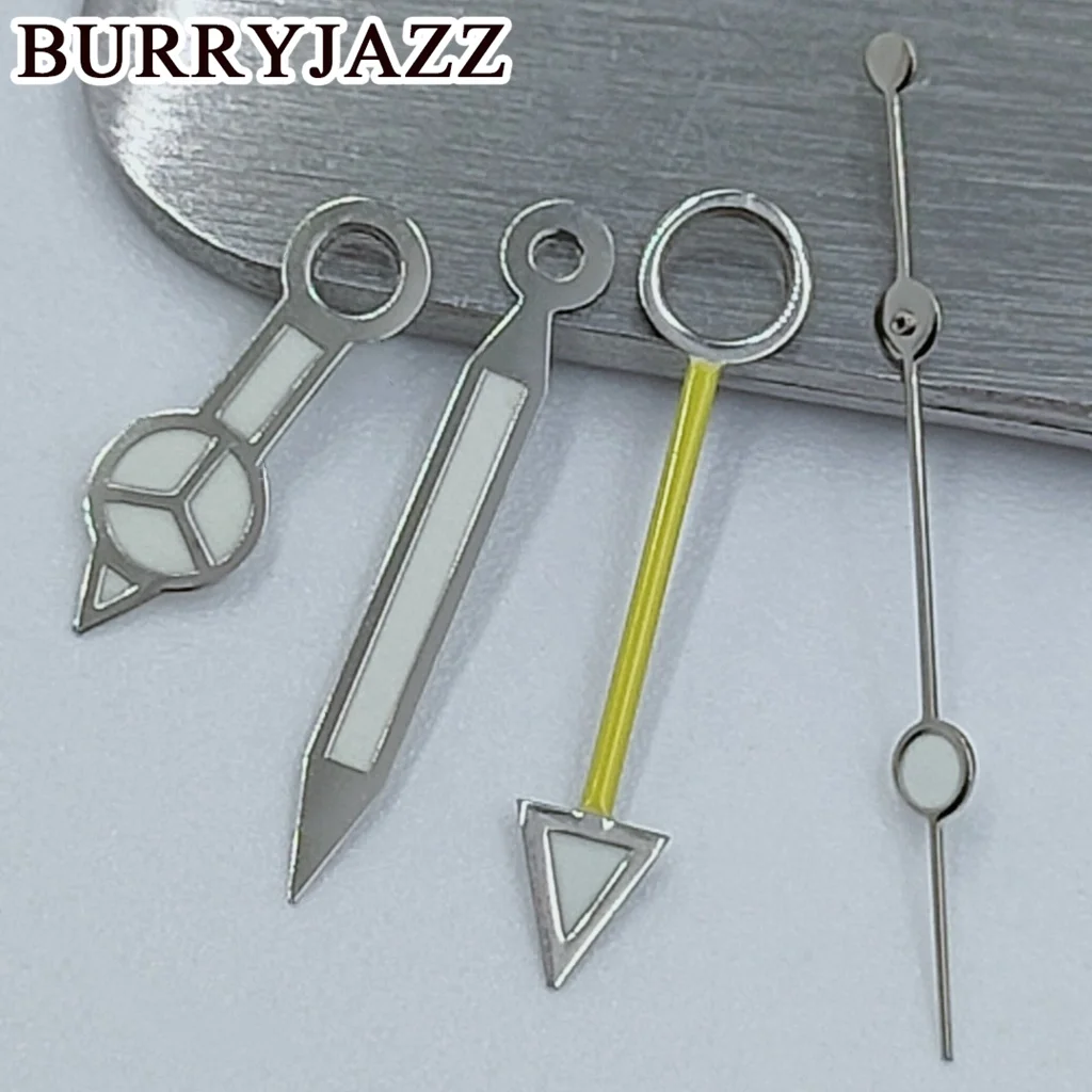 BURRYJAZZ NH34 GMT Watch Hands Silver Blue Red Purple Green Black Rose Gold Hands Green Luminous watch accessories