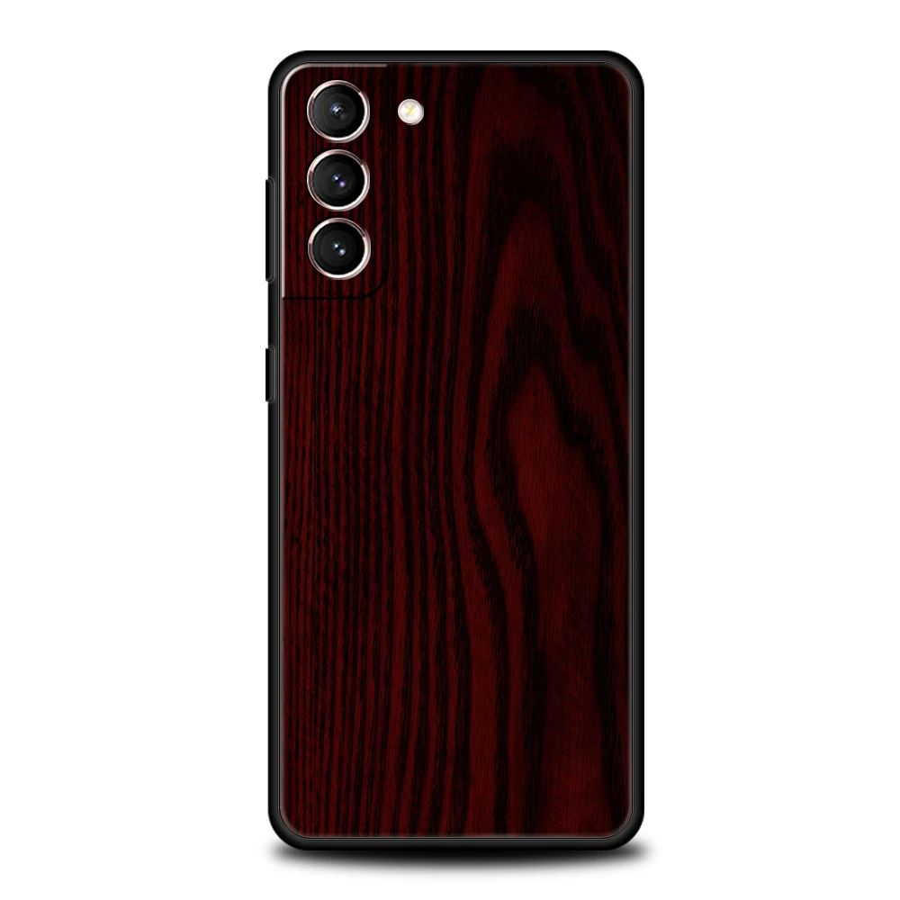 Carved Wood Silicone Phone Case - Elegant Protective Cover