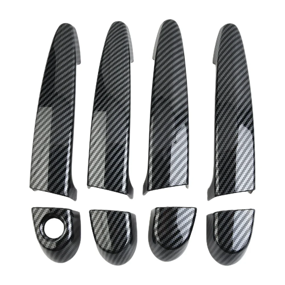 

Color Carbon Fiber Door Handle Trim Cover For BMW 320i 328i 325i 2005-12 Styling Carbon Fiber Chrome Car Door Handle Cover Trim