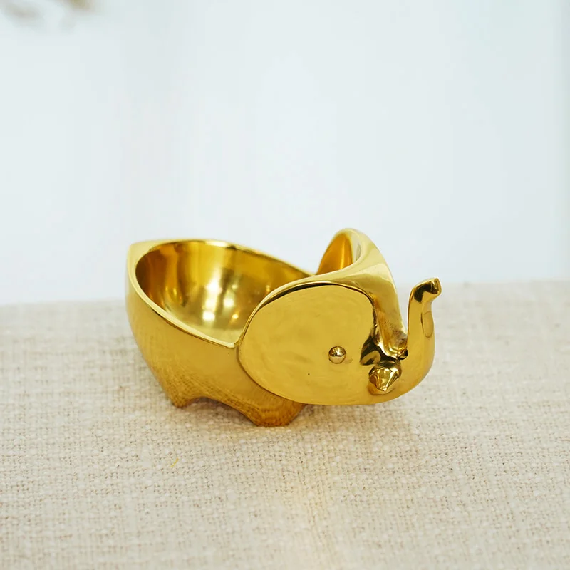

Brass thickened elephant ornaments designer statement decoration ring plate candelabra swing