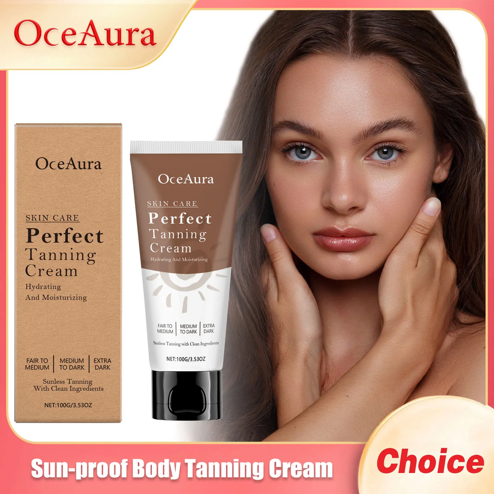 Self Tanning Cream For Face Body Enhance Skin Melanin Lotion Long Lasting Preventing Sunburn Sunless Tanning Products 100g