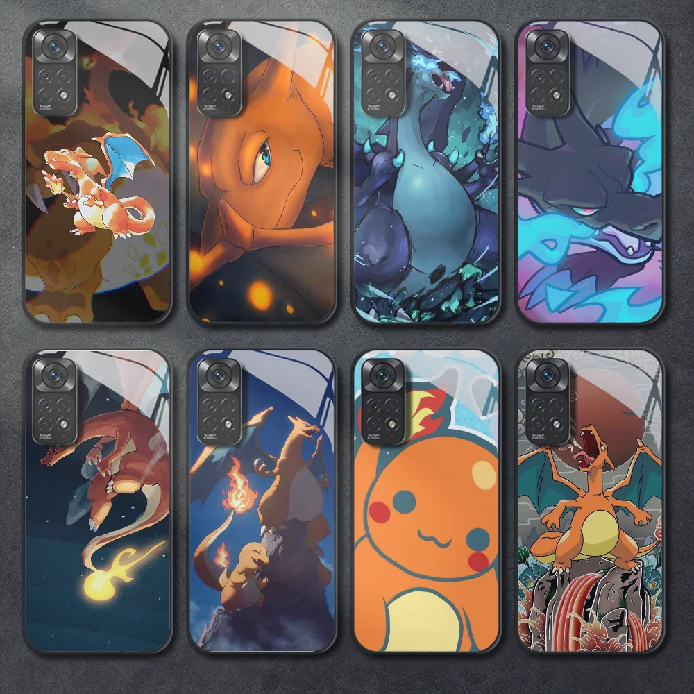 Custodia Per Telefono In Vetro Temperato Mega Charizard Pokemon Per Xiaomi Redmi Note 8 9 10 11 12 13 Pro Plus Cover Paraurti