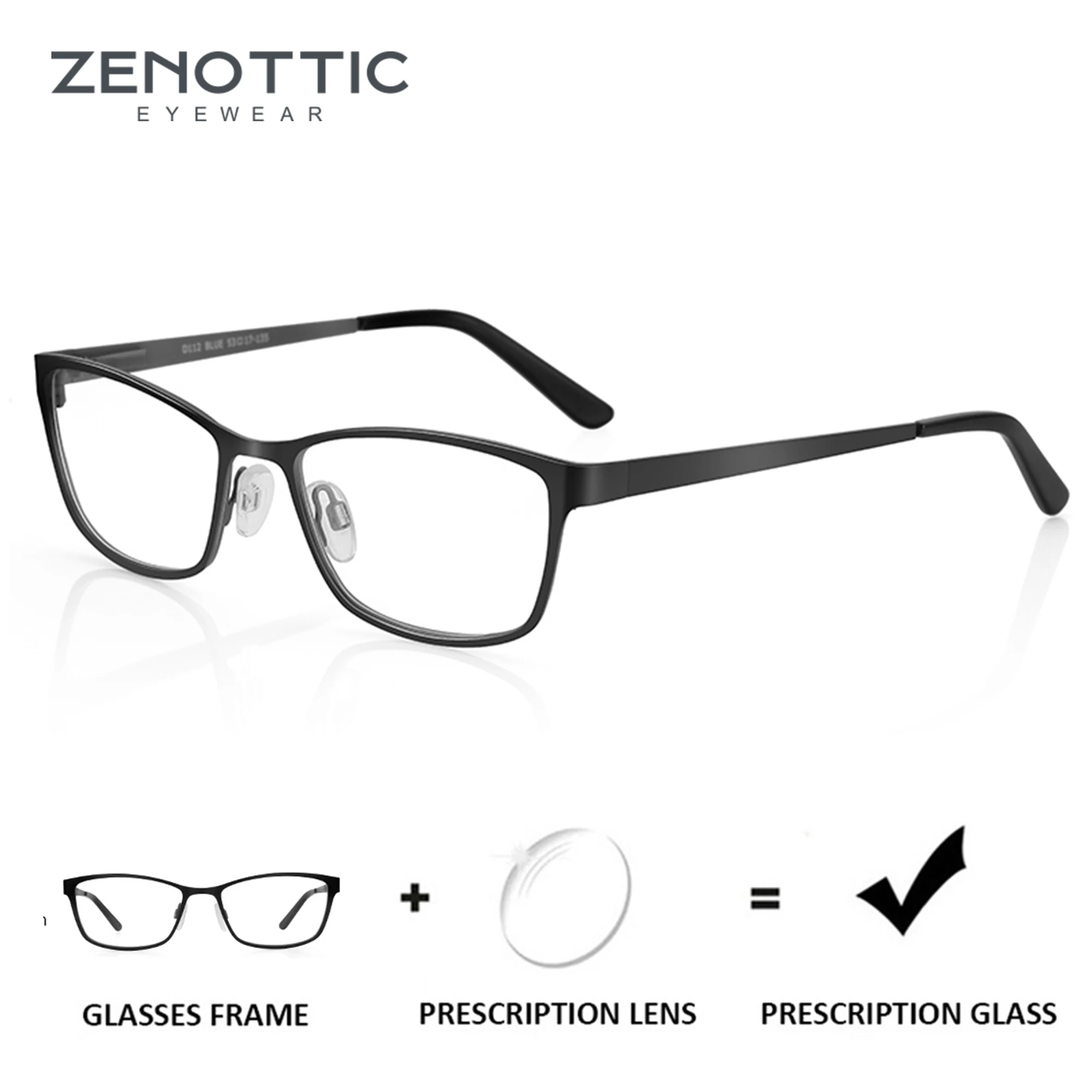Myopia eyeglasses ZENOTTIC Women Rectangle Prescription Glasses For Myopia Anti-Blue-Ray Optical Eyeglasses Hyperopia Photochromic Eyewear