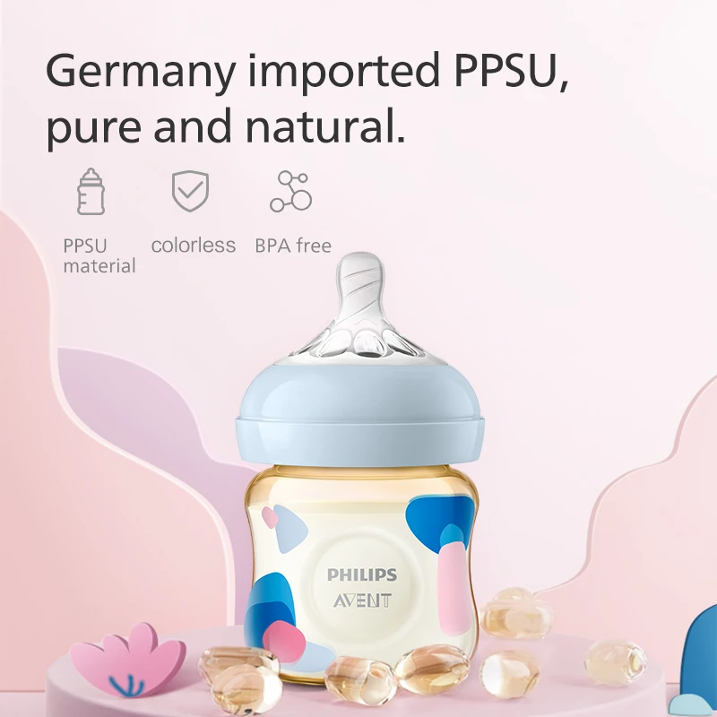 Milk Bottle PHILIPS AVENT PPSU Newborn babies 0-6 months or more silica gel nipple Anti accounting gas With handle