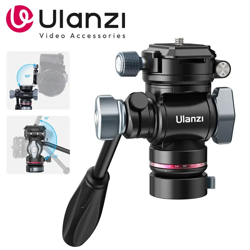 Ulanzi U190 PRO Fluid Video Head 360° Bowl Base Damping 4kg Load For Tripod Monopod Camera Shooting Professional Panoramic Head