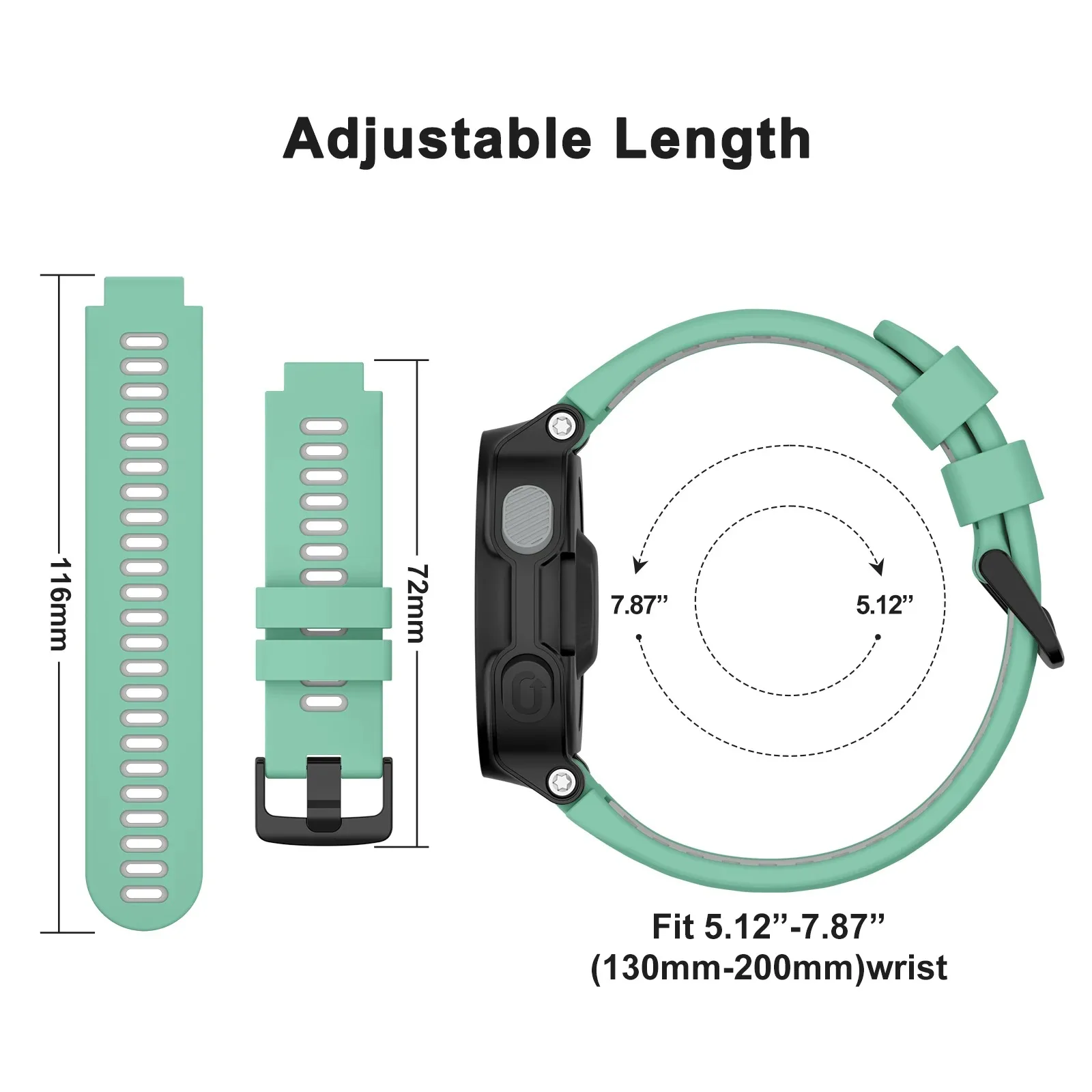 Dual-Color Silicone Watch Straps for Garmin Forerunner Series