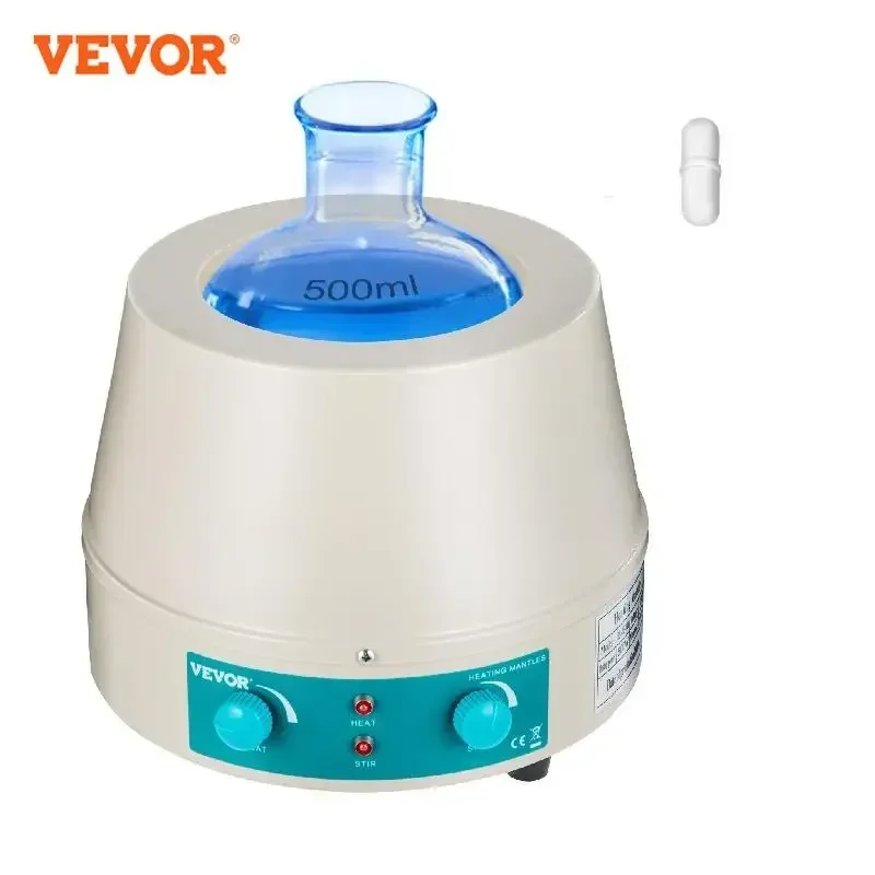 

VEVOR Knob Magnetic Agitador 500ML 0-1600RPM Liquid Heating Mantle Stirrer Hot Plate Vortrx Mixer Shaker for Chemical Laboratory