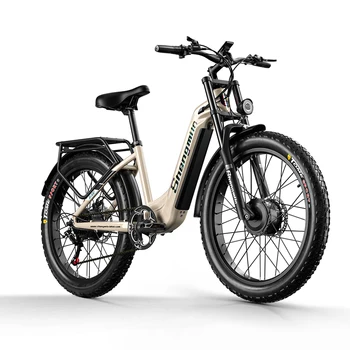 Bicicletta Elettrica Shengmilo S700 con 2 Motori da 1000W, Batteria 48V17.5AH, Pneumatici Larghi da 26 Pollici, E-Mountain Bike
