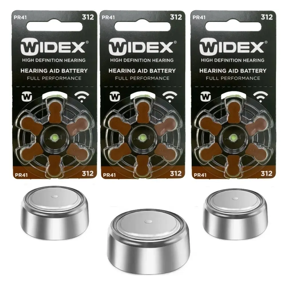 

Коробка аккумуляторов для слухового аппарата Widex, размер 312, A312, 312A, коричневый, PR41, Цинковый воздух (60 аккумуляторных элементов)