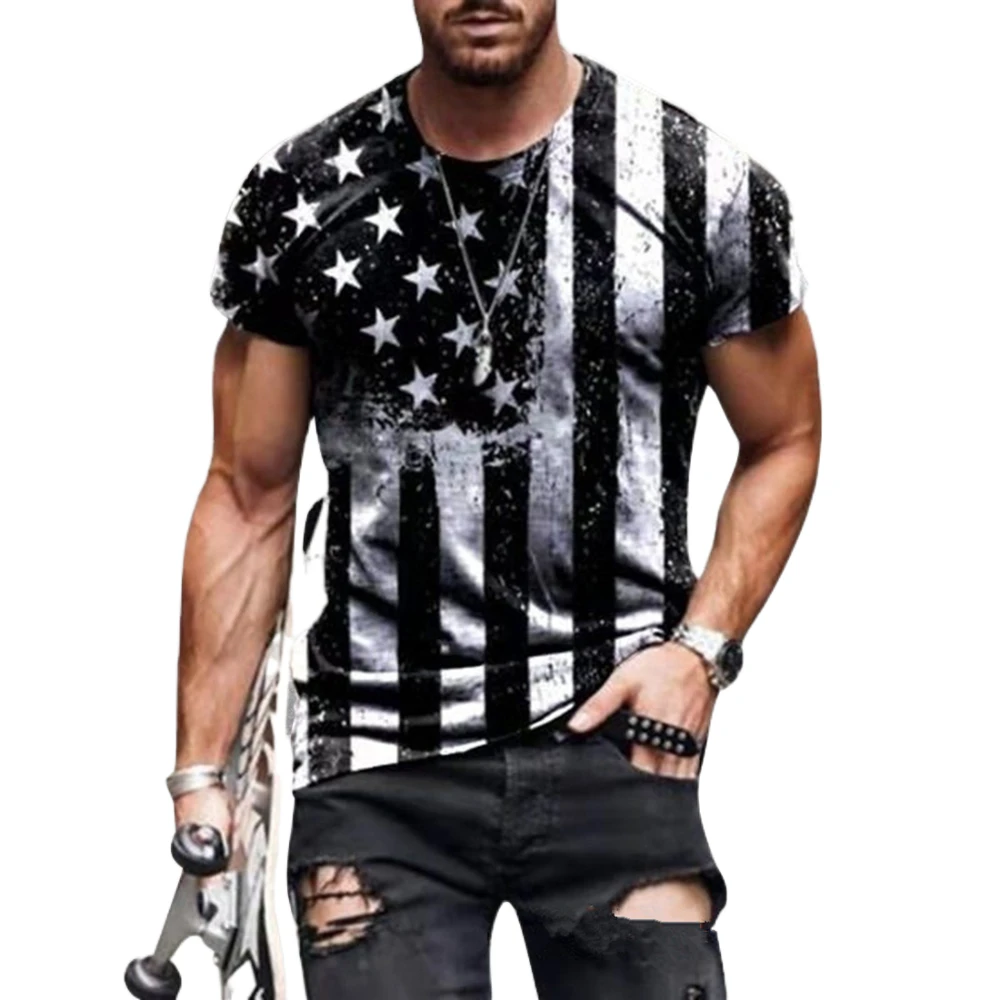 

2022 Flag 3D Printing T Shirt Men's Casual Fitness Sports Oversized O Neck Street Fashion Summer Quick Dry Breathable Clothing