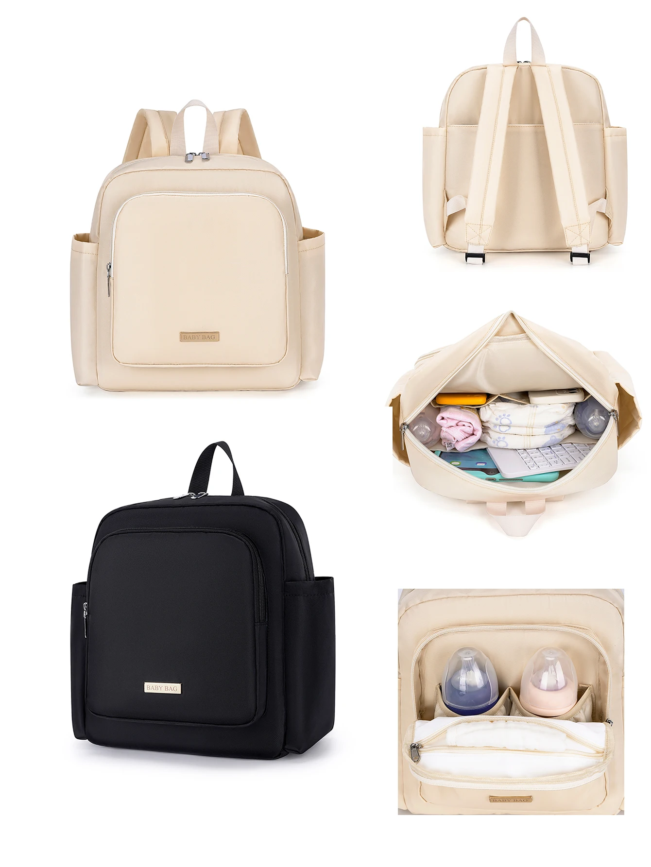 Large Capacity Baby Carrier Backpack With Bottle Insulation Slot_voghion.com