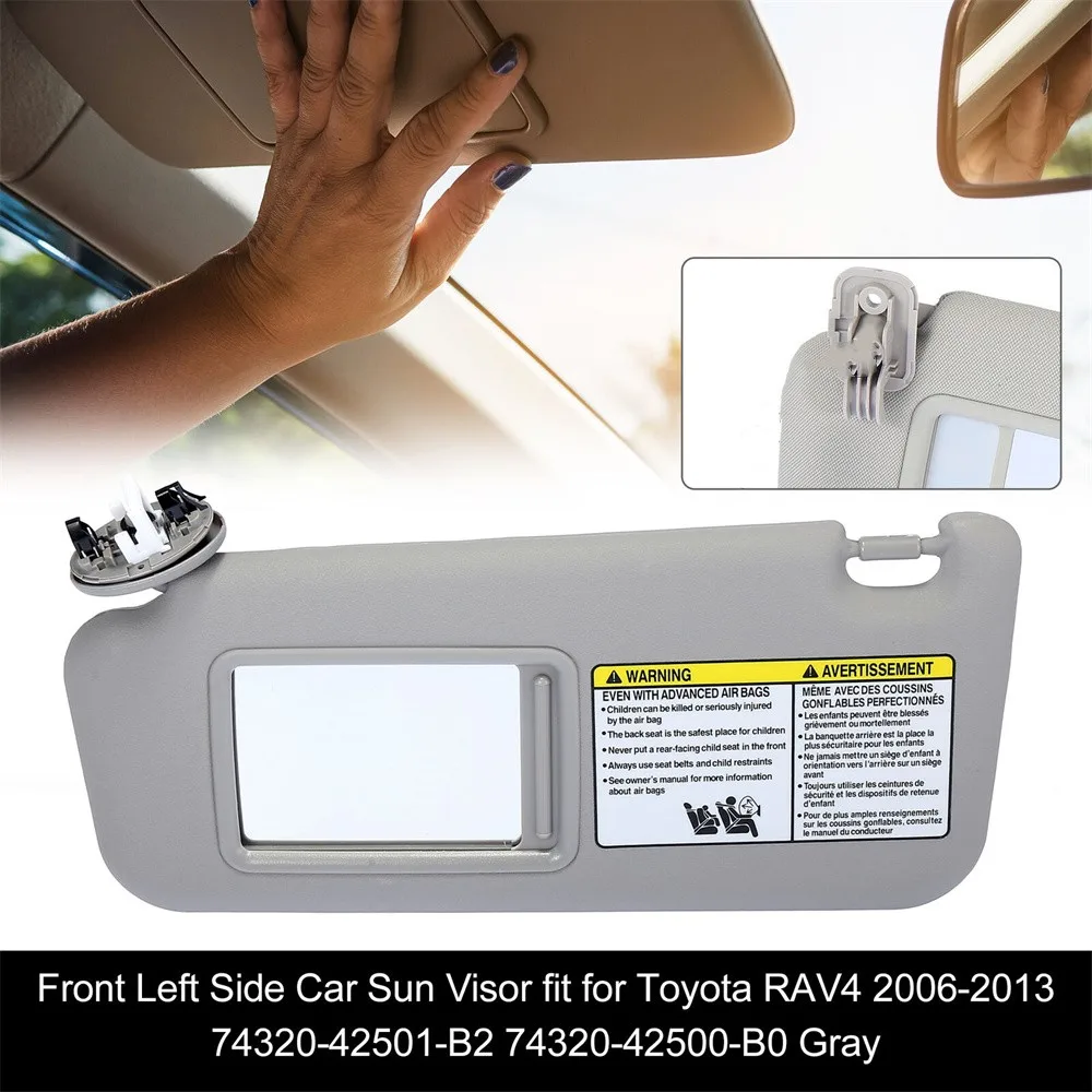 자동차 왼쪽 오른쪽 교체 선 바이저 블록 쉐이드, 도요타 RAV4 2006-2013 74320-42501-B2 74320-42501-A1 드라이버 그레이 베이지