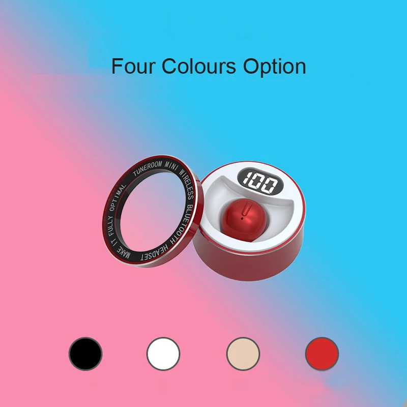 Mini Invisible Head phones Wireless Bluetooth Earphones Waterproof Single Earbuds Microphone handsfree Earpiece Charge display