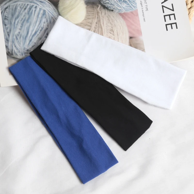 3PCS Elastic Hair Sweatband for Men Women Sport Hairbands Head Band Yoga Headbands Headwear Headwrap Workout Hair Accessories