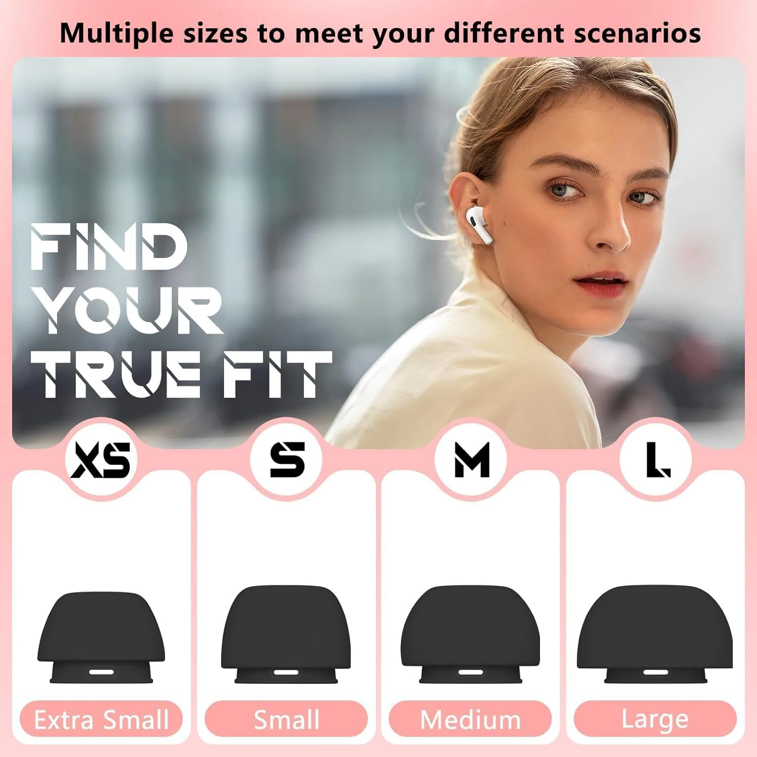 Premium Soft Silicone Anti-Slip Eartips - Comfortable Earbuds with Enhanced Grip
