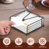2Pcs New Flat Napkin Holder Metal Rustic Kitchen Napkin Holder Square Paper Dispensers with Adjustable Arm for Countertop Table 2