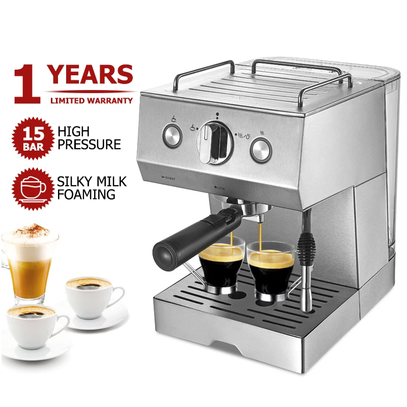 15 Bar Espresso and Cappuccino Maker with Milk Frother Steam Wand - China  Espresso Machine and Single Serve Coffee Maker price