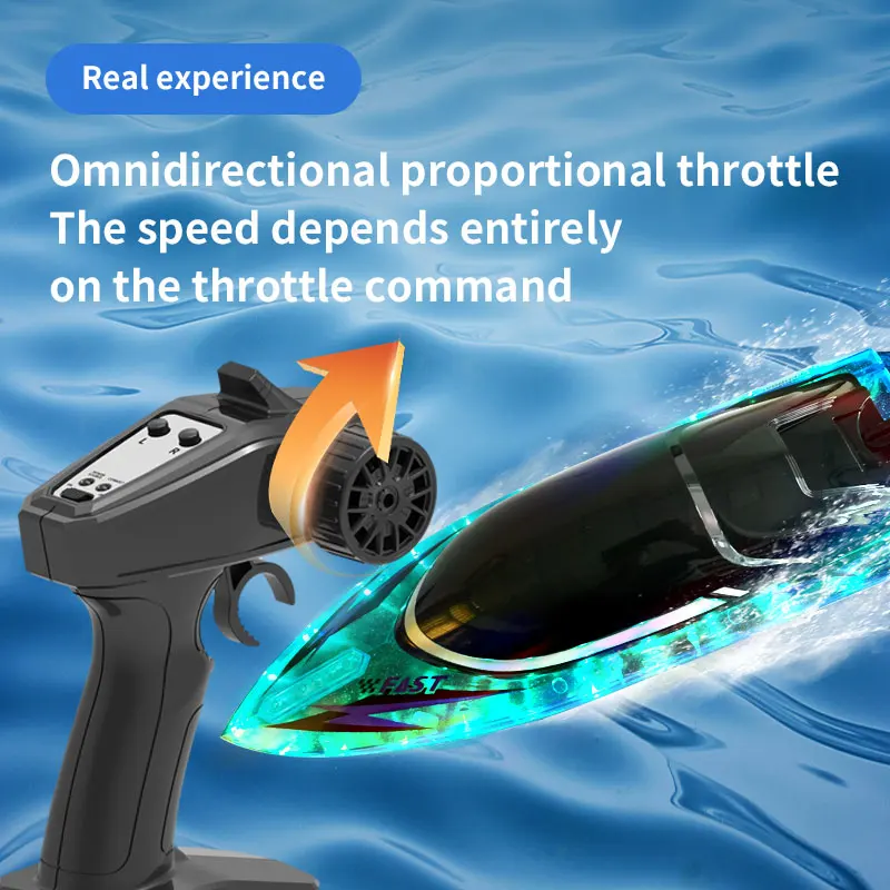 RC Speedboat Boat 30 KM/H High Horsepower Electric Speed Racing Speedboat 42cm Speedship Outdoor Boats Toys For Boys 4