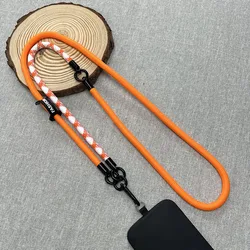 Adjustable Fashion Phone Lanyard with Detachable Wrist Strap and Shoulder Chain (Orange)