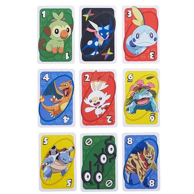 Mattel Pokemon Uno Poker Game Cards Party Family Uno Games Fun Card Poison Box Uno Card Game Toys Kid Gifts 4