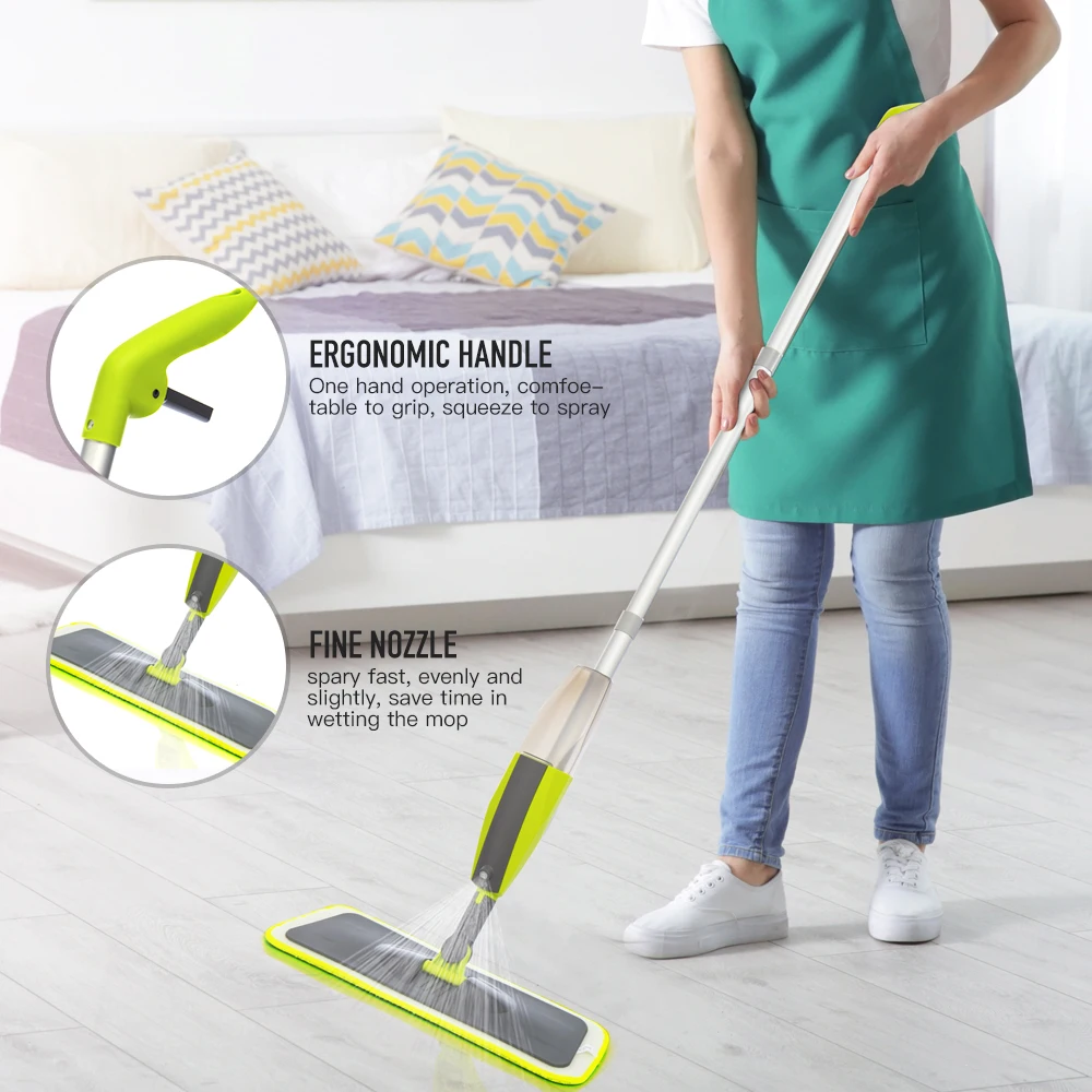Spray Floor Mop With Reusable Microfiber Pads 360 Degree Handle Mop For  Home Kitchen Laminate Wood Ceramic Tiles Floor Cleaning - Mops - AliExpress