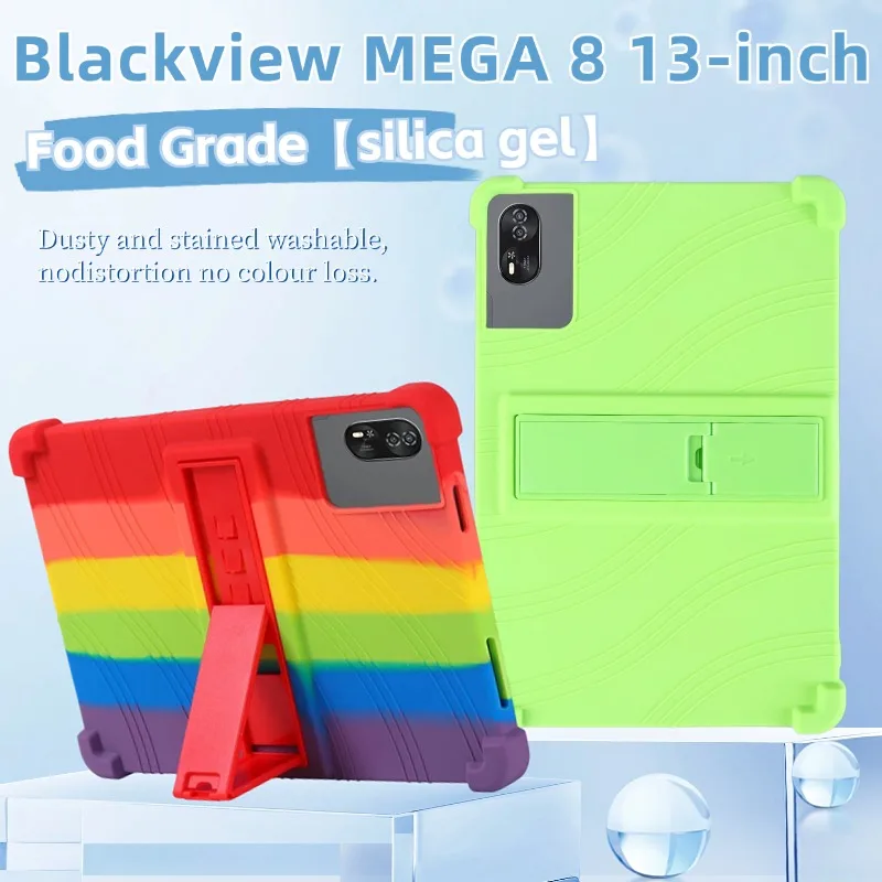 FKQLH Cover per Blackview Tab 80, Silicone Morbido Skin Leggero Custodia Protettiva per Bambini Supporto Cover per Blackview Tab 80 Tablet 10 Pollici, Nero