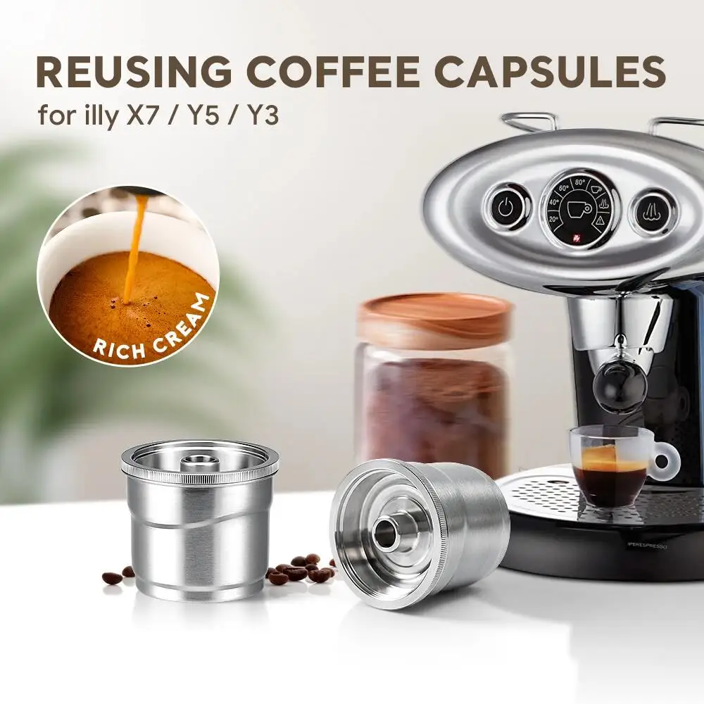 Reusable Pods for illy iperespresso Capsule Stainless Steel Coffee Capsules Filters for illy X7 Y3 Y5 Coffee Mahcine 3pcs reusable coffee pods