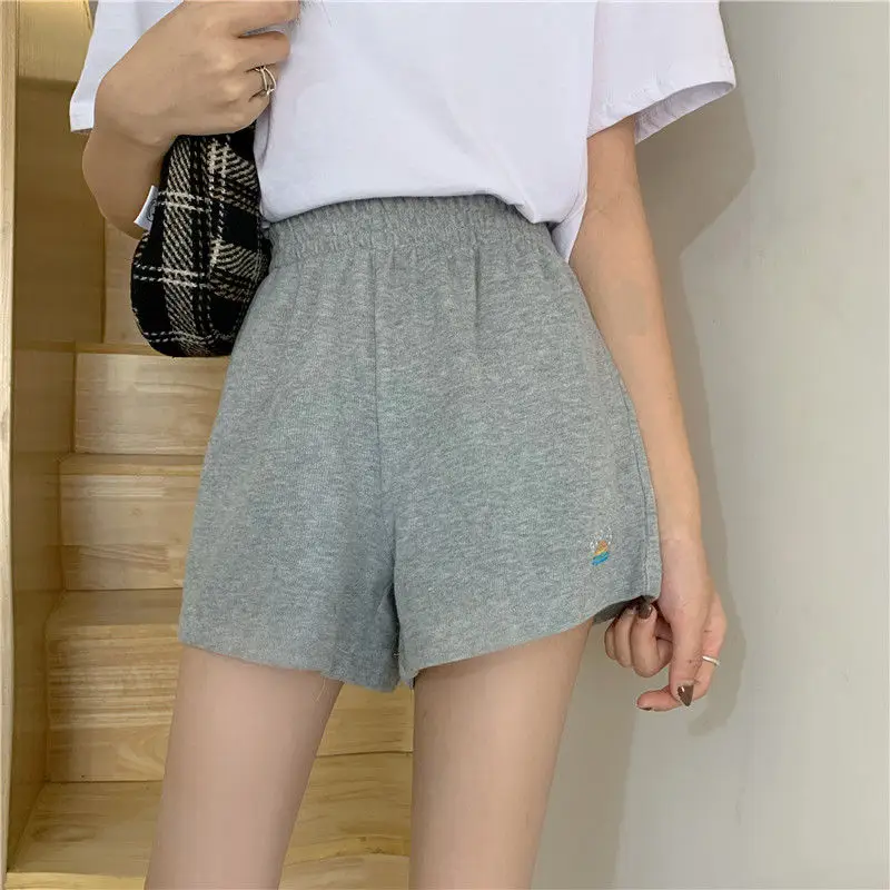 Korea Ulzzang plus size high waist slim loose shorts Letter printing Vintage women shorts casual fashion punk new hip-hop shorts cotton shorts