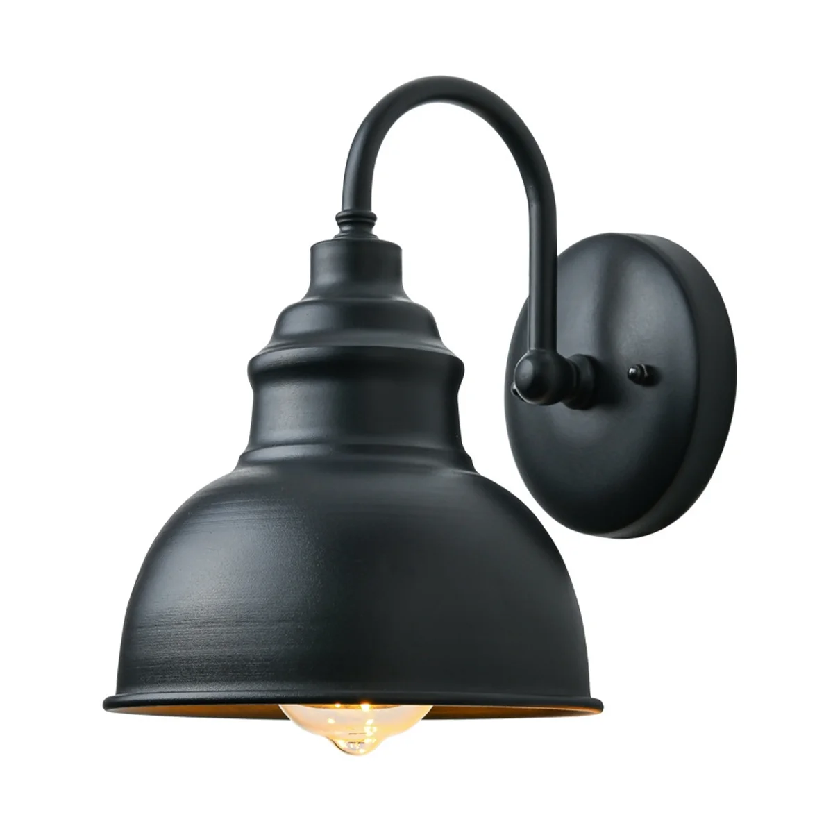 

Vintage Wall Sconce Gooseneck Barn Flat Light Industrial Vintage Farmhouse Wall Sconce Outdoor Waterproof (Black)