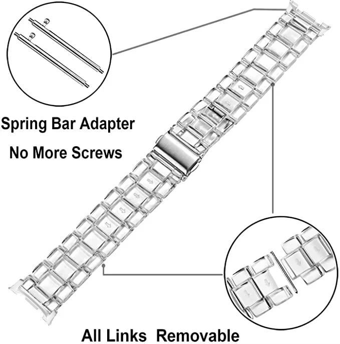 Premium Clear Resin Watch Strap - Elegant Bracelet Watchband Accessory