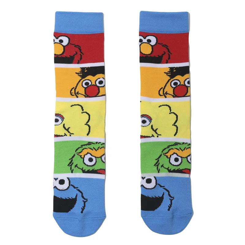Street Socks Red Elmo Blue Cookie Guy Yellow Big Bird Cosplay Cotton Personality Socks Trend Stockings Knitting Xmas