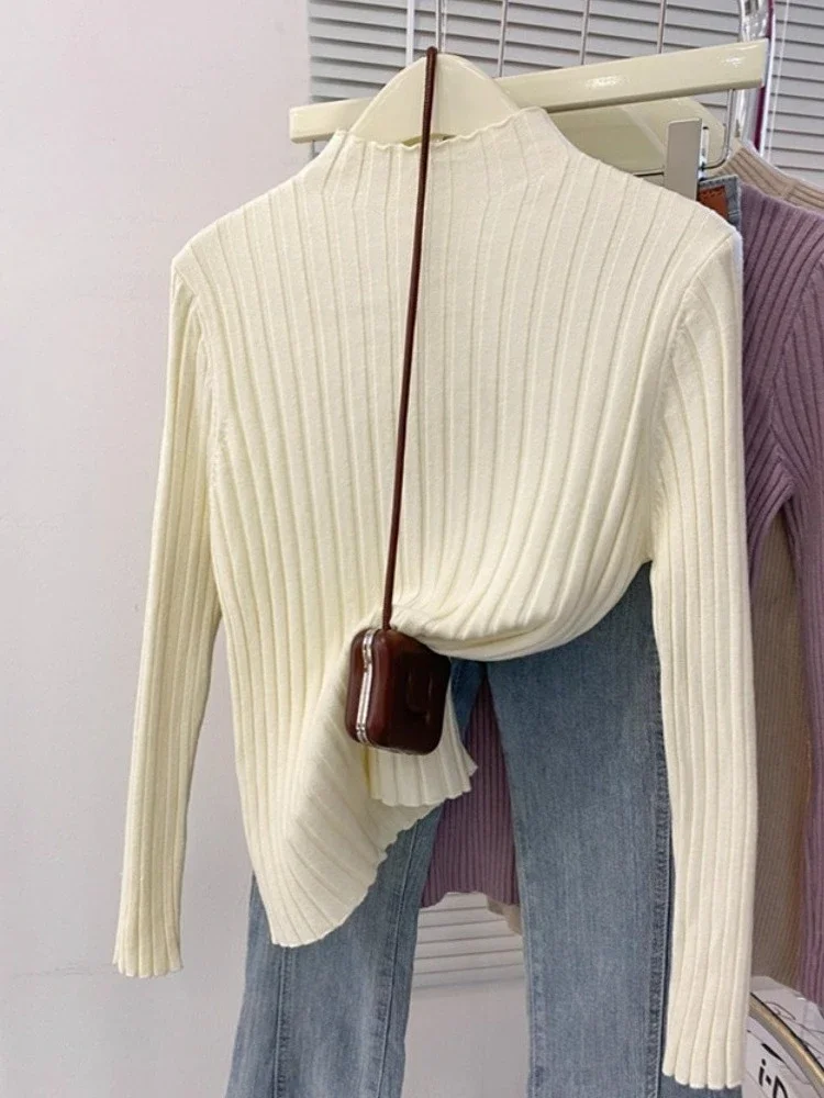 Zjaiss Women Knitted Sweater Autumn Winter 2025 Pullovers Turtleneck Long Sleeve Slim Versatile Basic Solid Female Sweaters - Image 2