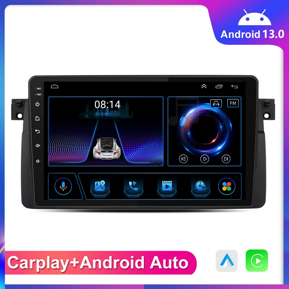 

Android 13 For BMW E46 M3 1999-2006 318 320 325 330 335 Car radio Multimedia Player DSP Carplay 2din GPS Stereo Split screen