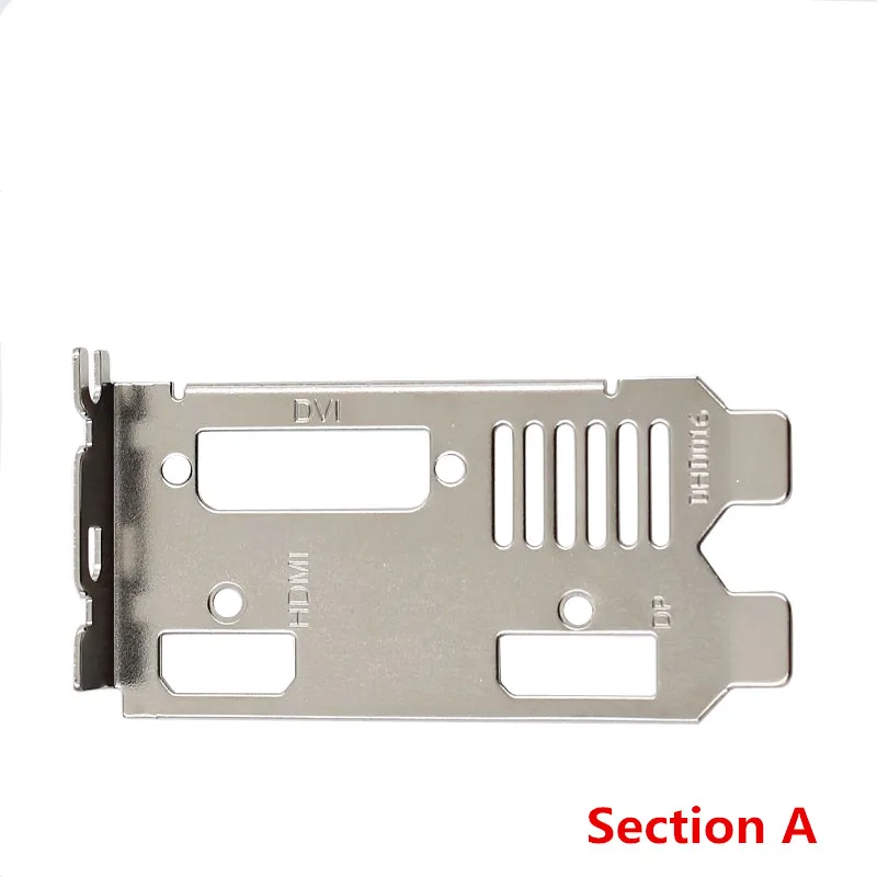 Placa Gráfica de Altura Total Itx Bezel Bracket Cartão de Faca Meia Altura Novo Gtx730 750 1050ti 1650 4g d5 d6 - Imagem 2