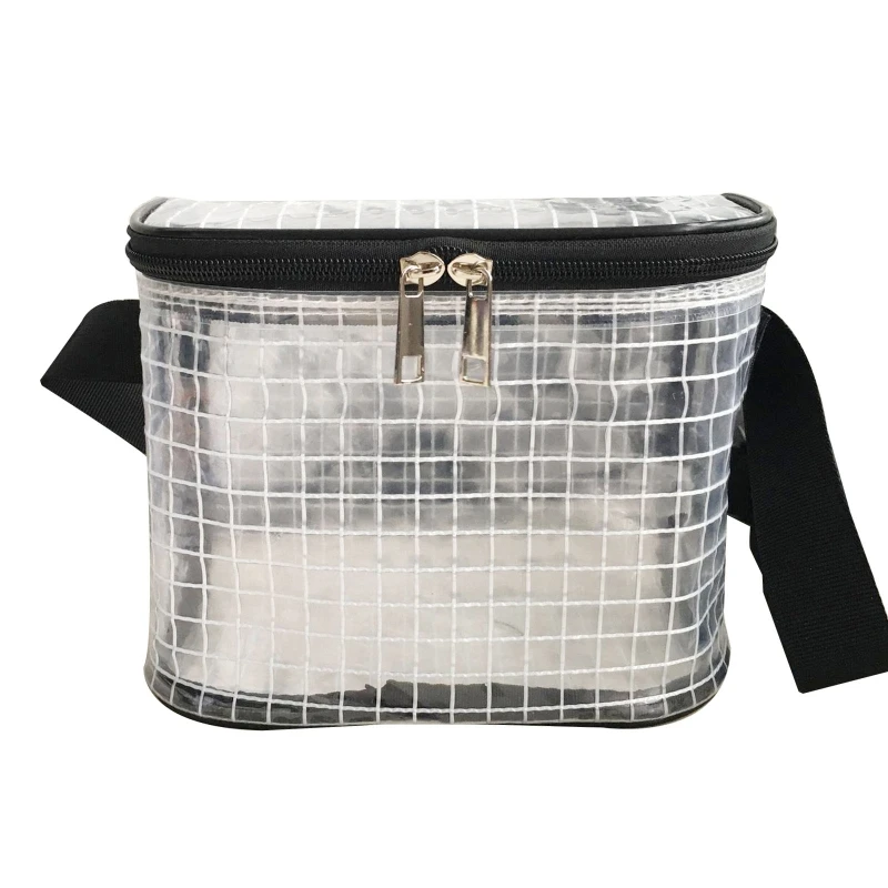 

E74B Anti-Static Waist Bag Fanny Pack PVC Cleanroom Clear Tool Bags for Engineer Transparent Shoulder Bag