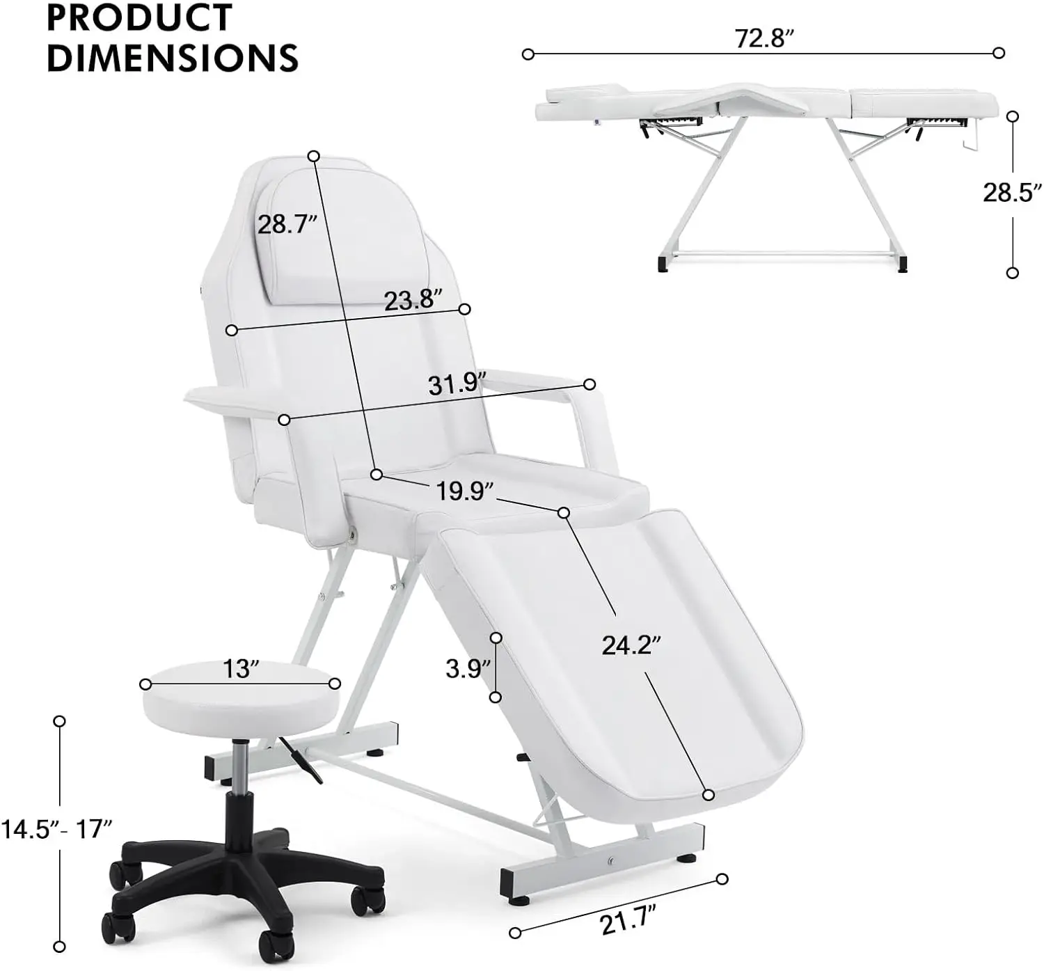Artist hand Facial Bed Massage Table Adjustable Tattoo Chair W/Free Barber Bed Spa Chair Salon Massage Equipment Tattoo Salo