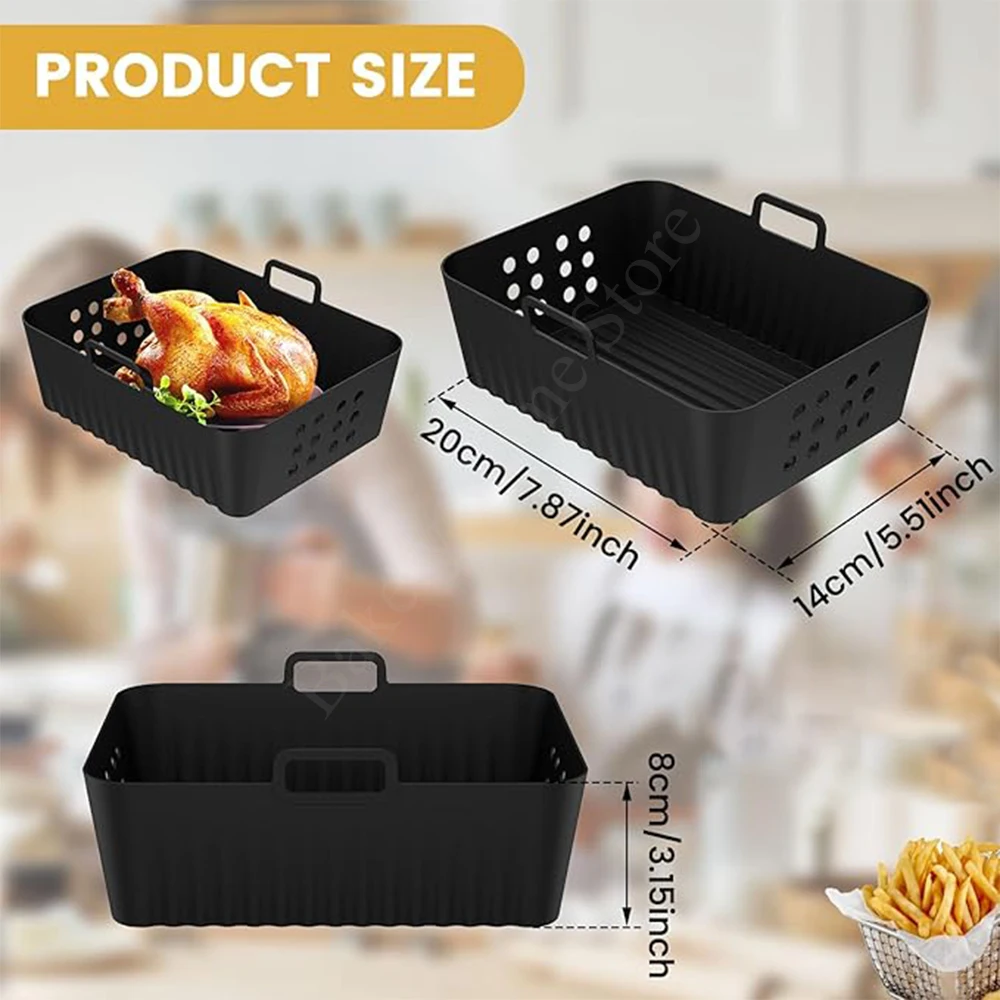 Air Fryer Liners for Ninjia SL400 SL401 Reusable Air Fryer Silicone Pot for Ninja Double Stack XL Baking Accessories air fryer liners air fryer accessories air fryer silicone tray
