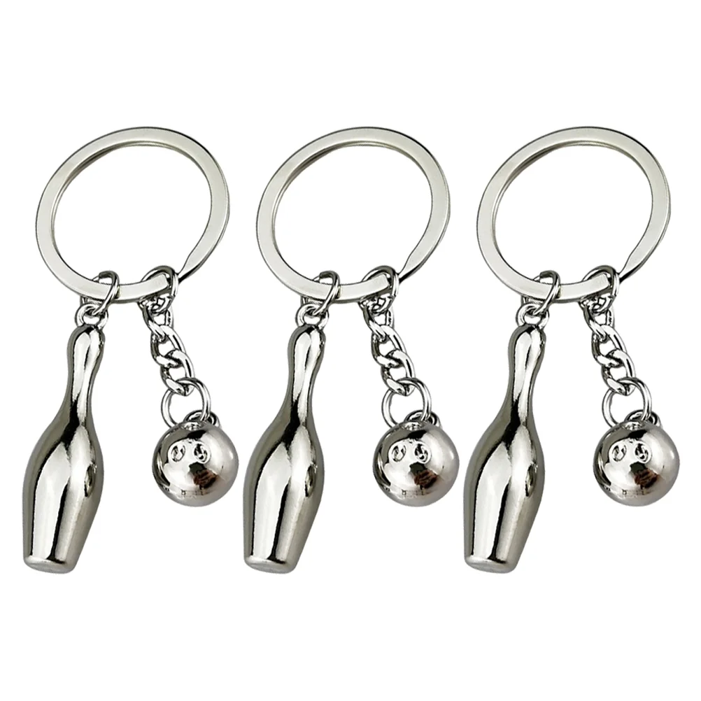 Bowling Keychain Match Keepsakes Sports Themed Rings Mini Keychains Adorable Shape Locket 10 pcs keychains for boys bag small ornaments rings backpack hanging decor sports party favors pendant