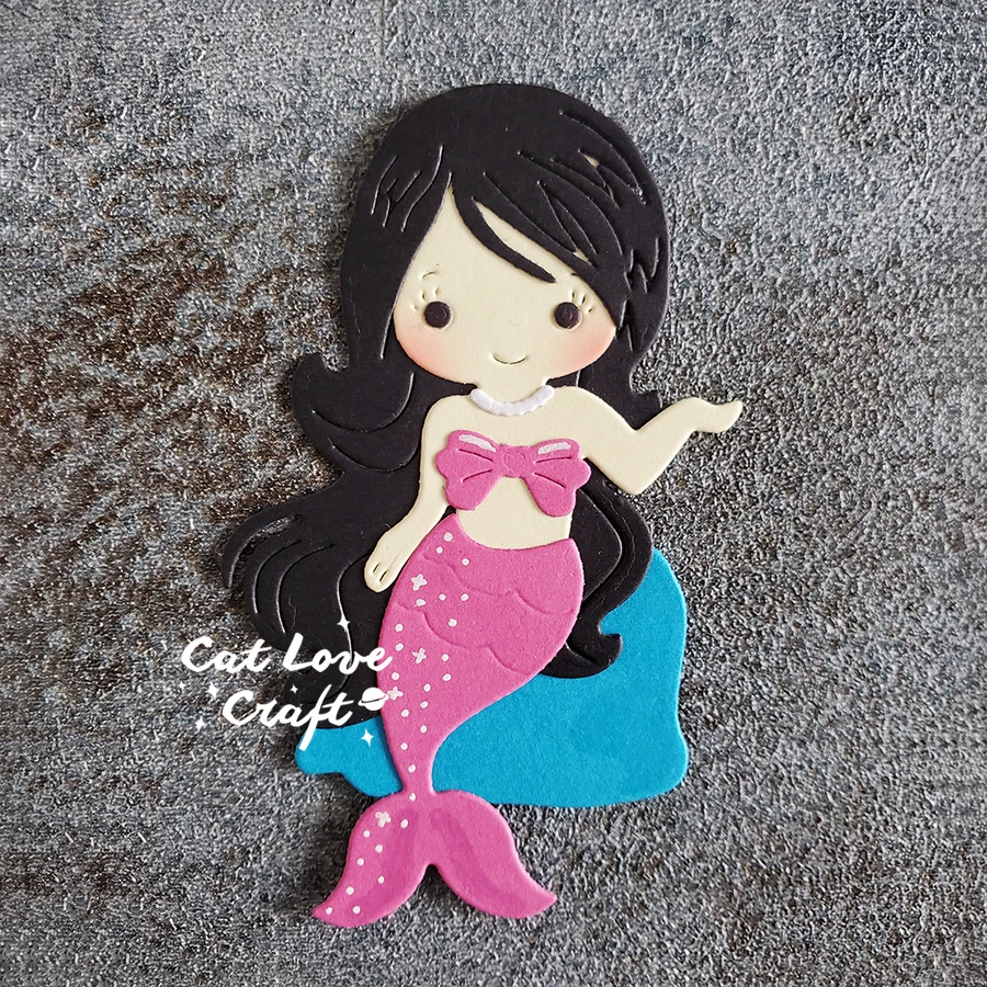 Catlove 인어 금속 절단 다이 스크랩북 금형 칼 스텐실 다이 컷 카드 만들기 DIY 공예 엠보싱 2022 년 새로운 다이