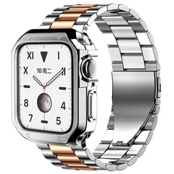 Custodia protettiva TPU Premium + cinturino in acciaio inossidabile per Apple Watch - Bracciale ultra resistente e alla moda