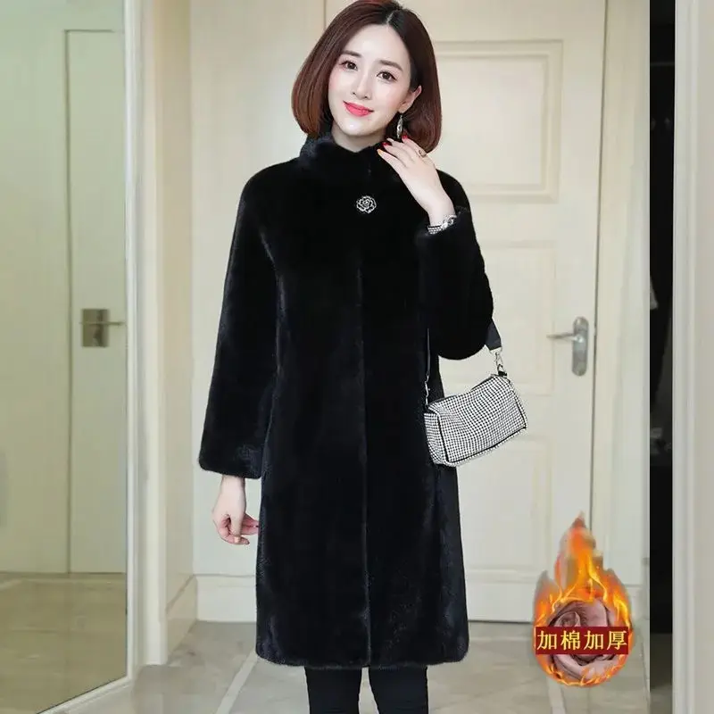 2026 Spring  Autumn NewCoat Fashion Design Sense Is Thin Wild Temperament High-End Imitation Mink Jacket Ladies Trend Thick 5XL - Image 3