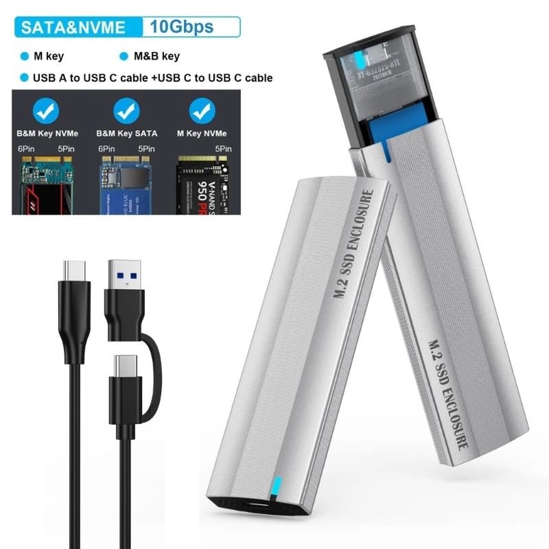 M.2 NVME Ŭ ڽ USB3.1 10Gbps NVMe SSD ̽ NVMe-USB   ʿ  ġ M76A