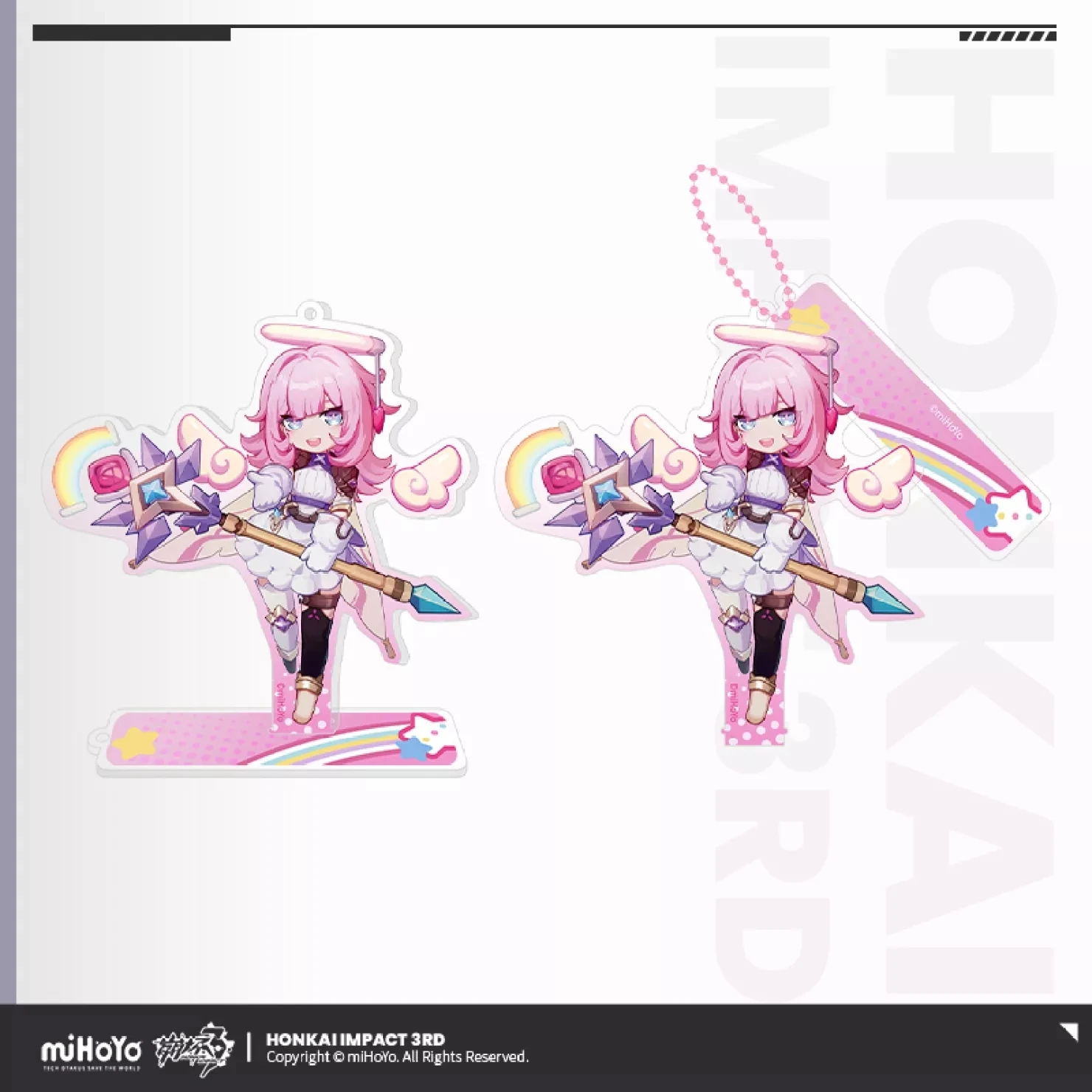 

3D Game Honkai Impact 3 Elysia Cosplay Pink Miss Cartoon Pendant Ornament Anime Accessories Acrylic Keychain Kids Holiday Gifts