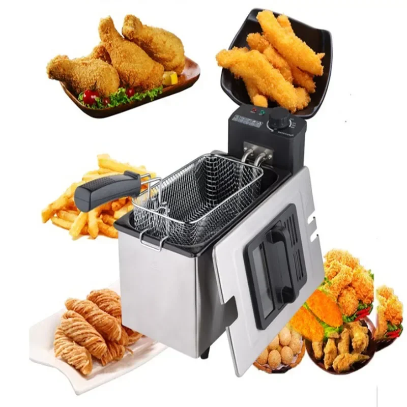 3L Automatic Electric Fryer WJ-800 Household French Fries Electric Fryer Oil 220V/2000W Stall Fried Skewer Fryer 3