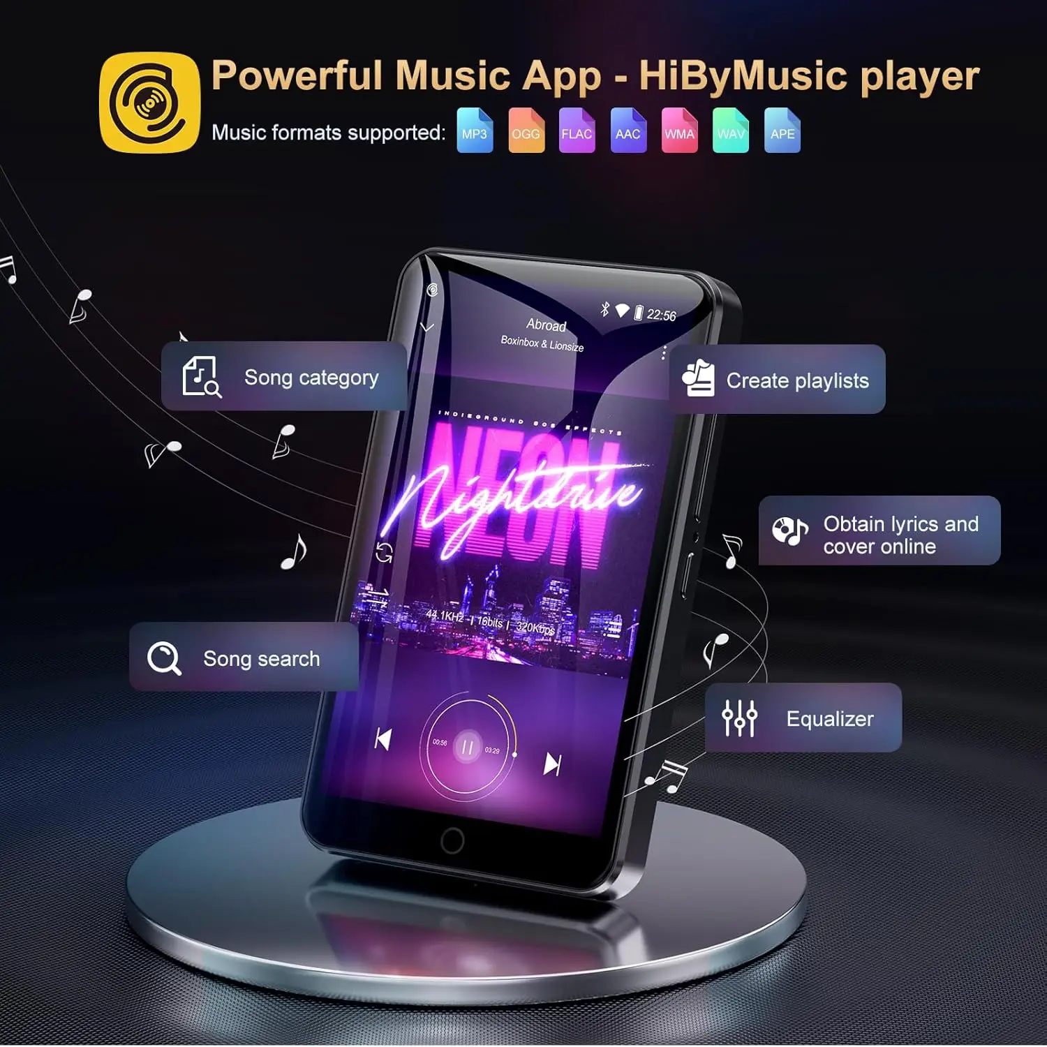 Android MP3 Player with Bluetooth WiFi