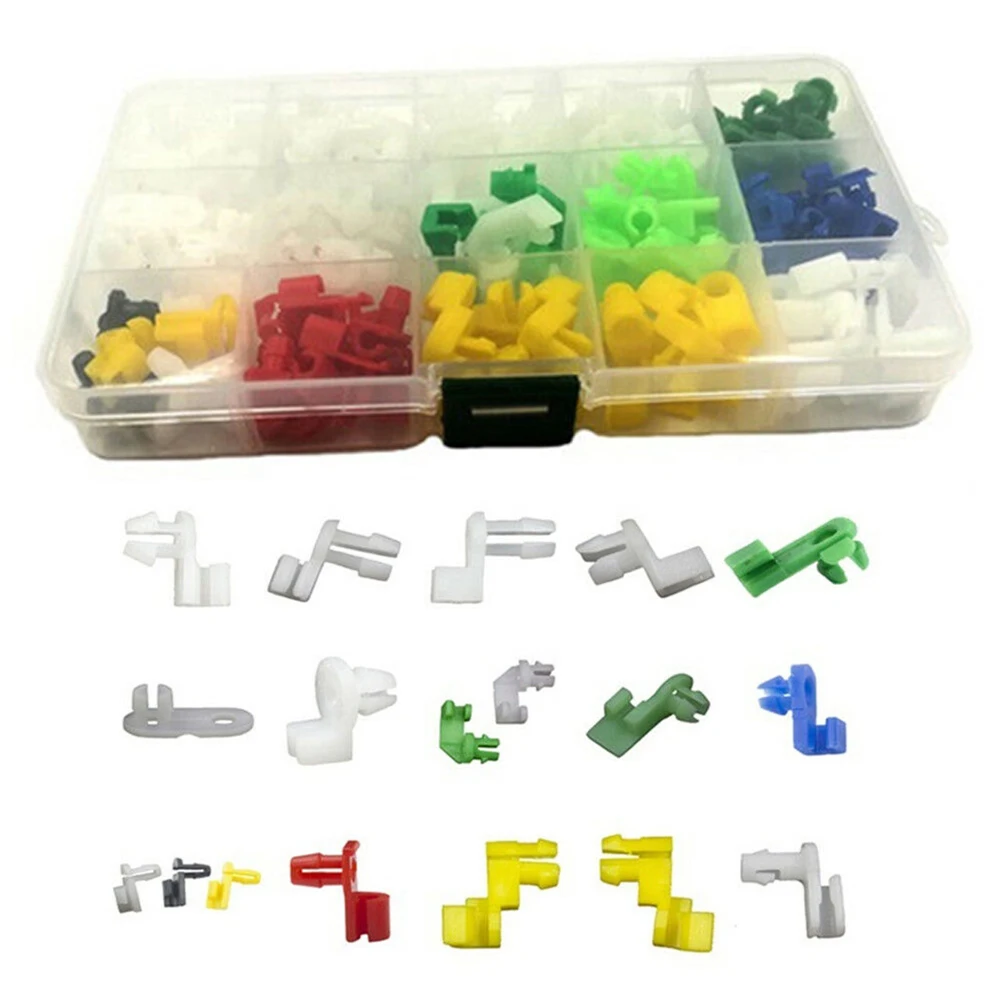 

160 PCS Mixed Universal Door Lock Rod Clip Side Fasteners Car Wire Clips With Box Auto Fastener Clip