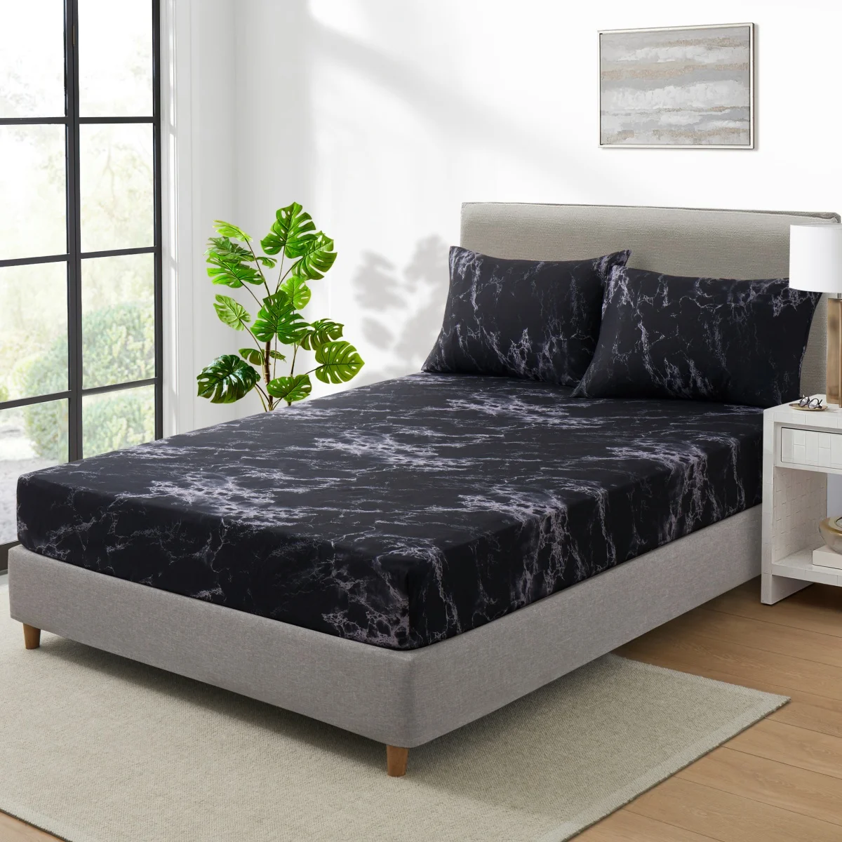 Lenzuola King Size 6 Pezzi In Microfibra Spazzolata – Bianco – Tasca Profonda 40 Cm – Set Letto Lusso Hotel - 4
