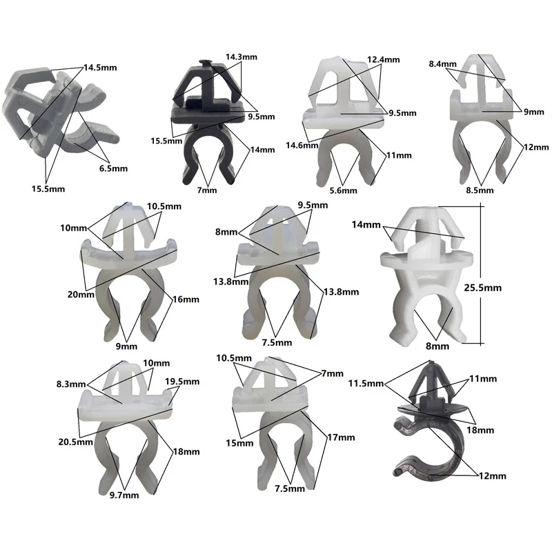Car Fastener 20 PCS Hood Bonnet Prop Rod Support Clip nylon plastic retainer for Toyota Nissan Benz Hyundai Honda